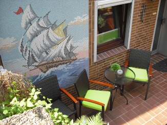 Veranda vor der Ferienwohnung